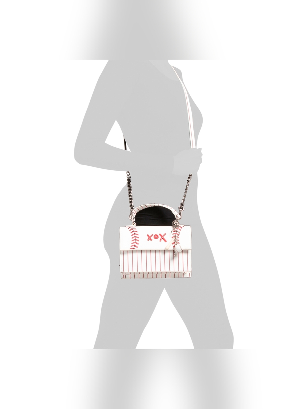 Betsey Johnson White and Red Baseball Purse NWT - Picture 2 of 8